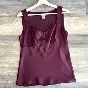 Ann Taylor Burgundy Satin Top